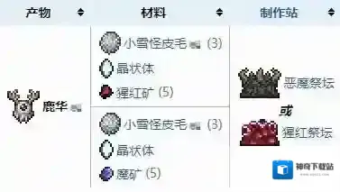 泰拉瑞亚鹿华怎么合成 泰拉瑞亚鹿华合成方法介绍